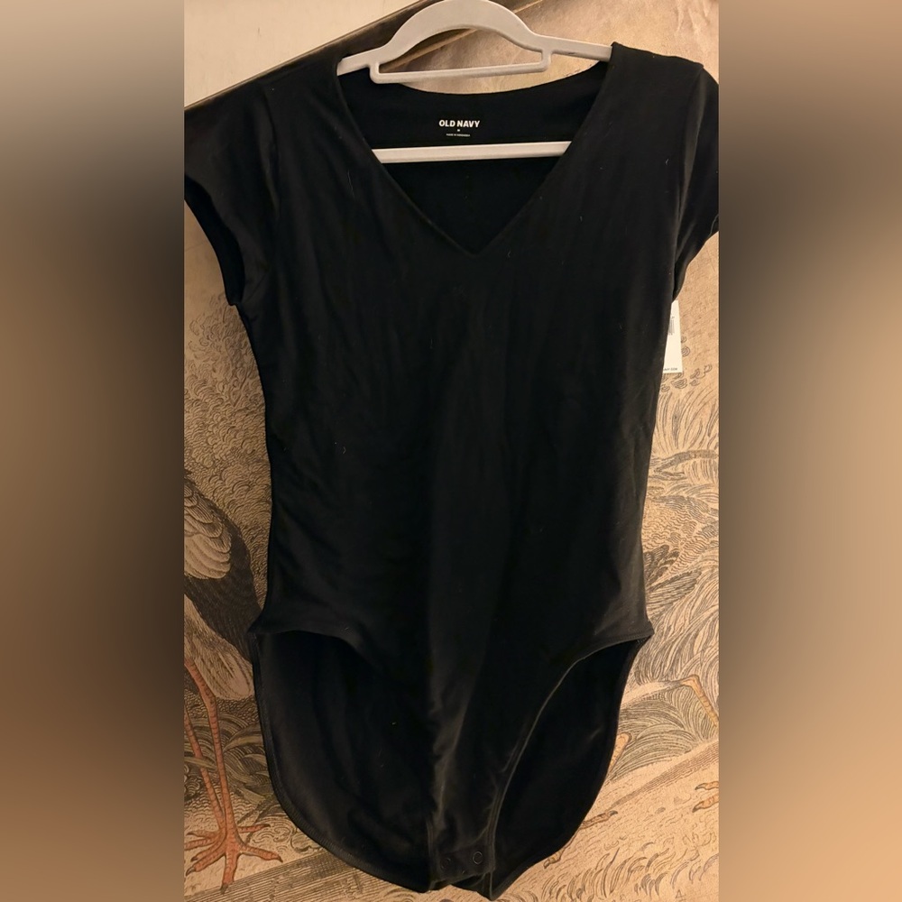 * New Old Navy Black Cap Sleeve Body Suit Black SZ Medium *